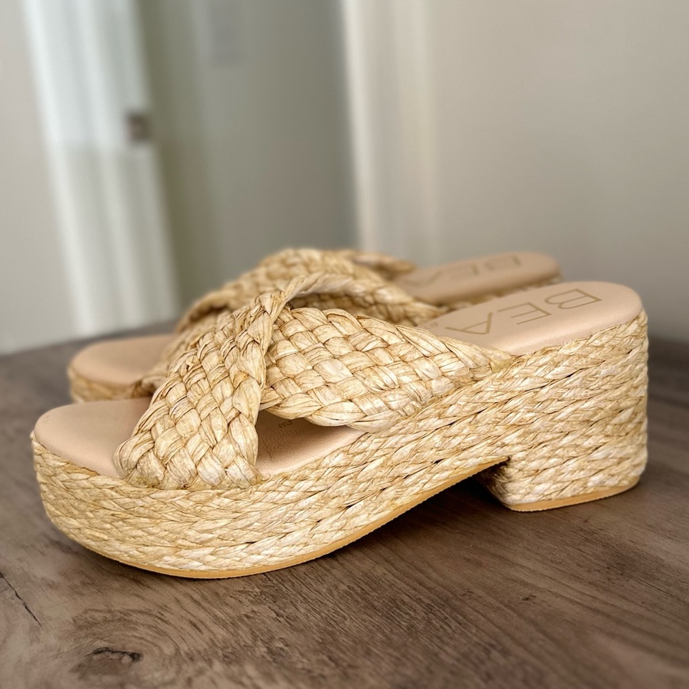 Beach By Matisse Sandals Reflection Natural Raffia Platform